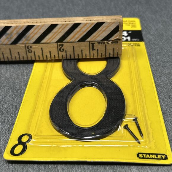Vintage 2002 Stanley House Number 8 Black Finish 4" NOS 57-9958 USA Packaged - Picture 6 of 8